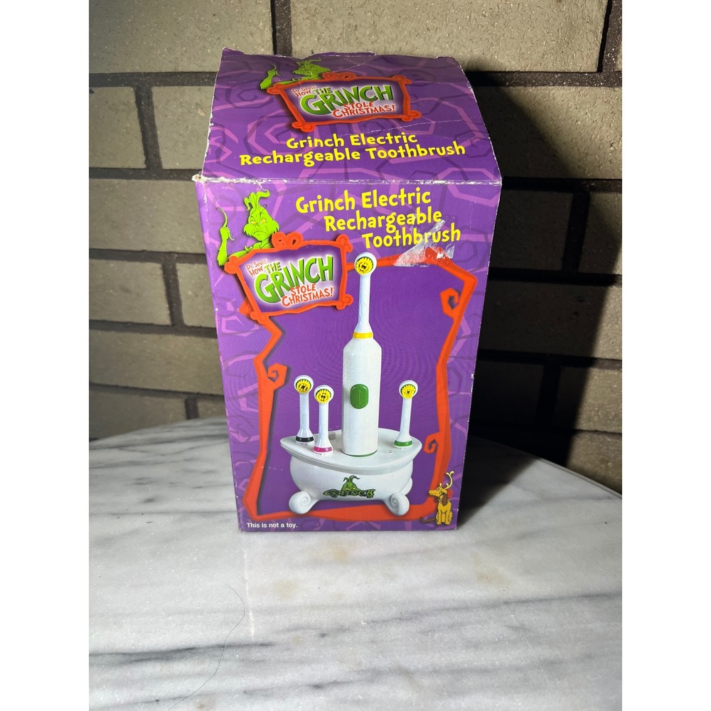 Dr Seuss The Grinch Stole Christmas Whoville Electric Toothbrush NIP READ